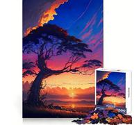 Puzzle dell'albero della savana per ragazzi, 1000 pezzi, gioco per l'esercizio mentale, design rilassante, assemblaggio, sorpresa di Natale (38x52cm)