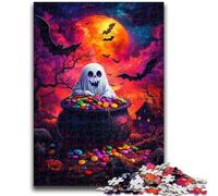 Puzzle dell'anima di Halloween per adolescenti da 1000 pezzi, aiuta il cervello ad allenarsi, giocattoli avvincenti per coltivare la pazienza, gioco di sfida unico (50x75cm)