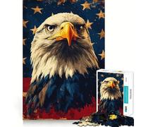 Puzzle dell'aquila calva americana per adulti,1000 pezzi,gioco stimolante per la mente,pezzi precisi e facili da incastrare,attività rilassante di gruppo al chiuso (50x75cm)