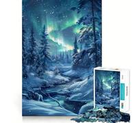 Puzzle dell'aurora boreale da 1000 pezzi per adulti, gioco di concentrazione e allenamento mentale per la casa e il tempo libero, con bordi netti, regalo di Babbo Natale (38x26cm)