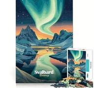 Puzzle dell'aurora boreale delle Svalbard per ragazzi, 1000 pezzi, gioco cognitivo, hobby tranquillo, bordo premium, regalo di Natale 50x75cm