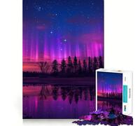 Puzzle dell'aurora boreale per adulti, 1000 pezzi, gioco per allenare la mente, rilassante e divertente, idea regalo per le vacanze (38x26cm)