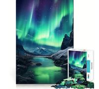 Puzzle dell'aurora boreale per ragazzi, 1000 pezzi, gioco di logica e abilità, rilassante, taglio preciso, regalo di Babbo Natale (38x26cm)