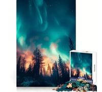 Puzzle dell'Aurora del Nord da 1000 pezzi per adolescenti, gioco di logica e abilità, momento di serenità, taglio preciso, (50x75cm)