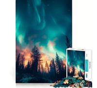 Puzzle dell'Aurora del Nord da 1000 pezzi per adolescenti, gioco di logica e abilità, momento di serenità, taglio preciso, (50x75cm)