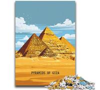 Puzzle delle antiche meraviglie di Giza per adolescenti da 1000 pezzi, giocattoli educativi per l'apprendimento, giochi per famiglie con poster abbinato e foglio di quiz, 1000 pezzi (50x75cm)
