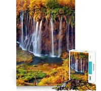 Puzzle delle Cascate di Plitvice da 1000 pezzi,ideale per stimolare la concentrazione,con taglio laser per un incastro perfetto e un'attività divertente da fare insieme (38x52cm)