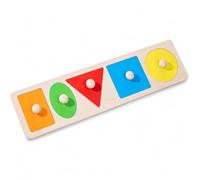 Puzzle delle Forme in Legno Geometrico, Puzzle geometrico lungo 5 | Materiale durevole, Tavola puzzle , Pratica abbinamento, Per