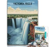 Puzzle delle maestose Cascate Vittoria da 1000 pezzi per adolescenti, aiuta il cervello ad allenarsi, giocattoli avvincenti per coltivare la pazienza, gioco di sfida unico, 75x50cm