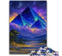 Puzzle delle misteriose piramidi egizie da 1000 pezzi per adolescenti, giocattoli avvincenti che stimolano l'intelligenza cerebrale, regali di compleanno per bambini dai 14 anni in su, 26x38cm