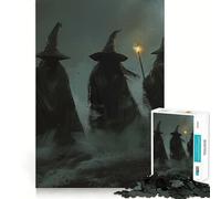 Puzzle delle Tre Streghe di Halloween per Ragazzi, 1000 Pezzi, Gioco di Logica, Passatempo per la Casa, Taglio Preciso, Regalo per le Feste 50x75cm