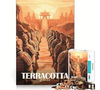 Puzzle dell'Esercito di Terracotta per ragazzi, 1000 pezzi, gioco stimolante e rilassante, taglio preciso, 38x52cm