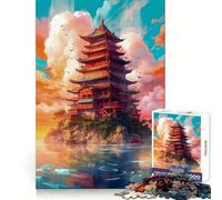 Puzzle dell'isola della pagoda per adulti, 1000 pezzi, con immagini di alta qualità, per momenti di pace e tranquillità, e dettagli precisi, ideale per la lista dei desideri di Babbo Natale (38x26cm)