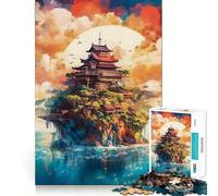 Puzzle dell'isola delle pagode per ragazzi, 1000 pezzi, gioco intelligente per tutta la famiglia, assemblaggio del modello, Babbo Natale, scegli il tuo desiderio (38x52cm)