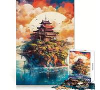 Puzzle dell'isola delle pagode per ragazzi, 1000 pezzi, gioco intelligente per tutta la famiglia, assemblaggio del modello, Babbo Natale, scegli il tuo desiderio (38x52cm)