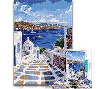 Puzzle dell'isola greca di Mykonos per adolescenti, puzzle da 1000 pezzi, giocattolo educativo intellettuale decomprimente, regali di Babbo Natale segreto, 38x26cm