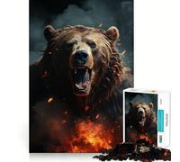 Puzzle dell'Orso Arrabbiato per Ragazzi,1000 Pezzi,Gioco Stimolante per la Mente,Montaggio Sicuro e Sicuro,Attività per Condividere con i Cari (50x75cm)