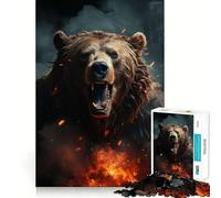Puzzle dell'Orso Arrabbiato per Ragazzi,1000 Pezzi,Gioco Stimolante per la Mente,Montaggio Sicuro e Sicuro,Attività per Condividere con i Cari (38x52cm)