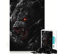 Puzzle dell'orso nero arrabbiato da 1000 pezzi,gioco di memoria,taglio di precisione,attività creativa interattiva per stimolare la mente a casa (38x52cm)