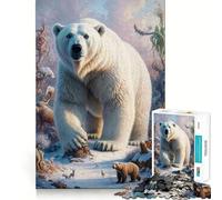 Puzzle dell'orso polare e del re del ghiaccio per adulti, 1000 pezzi, gioco di logica, svago, taglio perfetto, regalo creativo (38x26cm)
