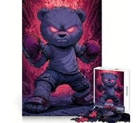 Puzzle dell'orso pugile arrabbiato da 1000 pezzi per adolescenti, stimolante per la memoria, piacevole per i momenti di relax, ad incastro solido, regalo di Natale unico (38x52cm)