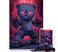 Puzzle dell'orso pugile arrabbiato per adolescenti, 1000 pezzi, concentrazione mentale, svago rilassante, dimensioni compatte, regalo perfetto (50x75cm)