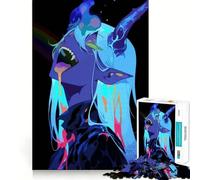Puzzle Demone al neon con corna per ragazzi, 1000 pezzi, stimola la memoria, rilassante, divertente, da assemblare, (38x26cm)