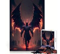 Puzzle Demone Alato da 1000 pezzi per adolescenti, stimola la memoria, rilassa la mente, divertente, si incastra perfettamente, perfetto per Natale (38x26cm)