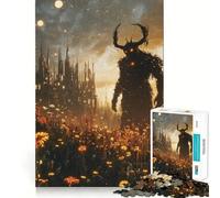 Puzzle "Demone in un campo" per ragazzi, 1000 pezzi, gioco di logica, divertimento al chiuso, bordi precisi, pezzo da collezione 38x26cm
