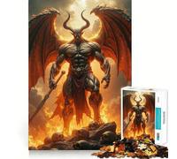 Puzzle Demone muscoloso con ali e spada per adulti, 1000 pezzi, gioco per esercizi mentali, relax, assemblaggio, (38x52cm)