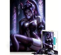 Puzzle "Demoniaca dai capelli viola" per adolescenti, 1000 pezzi, gioco di logica, rilassante, di alta qualità, regalo stagionale (38x26cm)