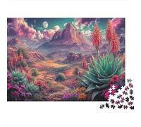 Puzzle Desert Mountains with Blooming Flowers Jigsaw Puzzles 1000 Pezzi Scenery - Familiare Gioco, Aziendale Festa, Amici E Amore Per Regalo 52x38cm/1000pcs