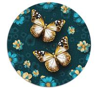 Puzzle Design floreale Farfalla 1000 pezzi Puzzle Rotondo Illustrazione Natura Artistica Puzzle Impossibile Regalo Decorazione Casa 1000 pezzi (67,5 x 67,5 cm)