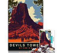 Puzzle Devils Tower per adulti e adolescenti, gioco stimolante e gioco per famiglie, ideale come regalo per tutta la famiglia, 50x75cm