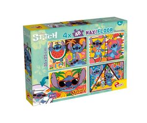 Puzzle DF Maxi Floor 4x48 Lilo & Stitch - Set di 4 Puzzle Disney da 48 Pezzi