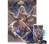Puzzle di 1000 pezzi con angelo anime con aureola e ali per adolescenti,stimolante per la mente,divertimento senza spazi vuoti,incastro perfetto,piacevole svago per interni accoglienti (38x52cm)