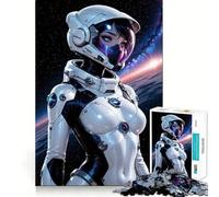 Puzzle di 1000 pezzi con astronauta in tuta spaziale in stile anime,gioco di concentrazione mentale,design a incastro preciso,sfida interattiva per il cervello per la casa (50x75cm)