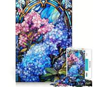 Puzzle di 1000 pezzi con ninfee in vetro colorato per ragazzi,divertente gioco di memoria,facile da completare,senza soluzione di continuità,rilassante attività di gruppo al chiuso (38x26cm)