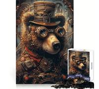 Puzzle di 1000 pezzi con orso steampunk, ideale per adolescenti, stimola la memoria, favorisce il relax, presenta bordi precisi ed è un regalo perfetto per le feste (50x75cm)