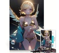 Puzzle di 1000 pezzi con ragazza angelo in stile anime per adulti,gioco per migliorare la memoria,taglio di qualità professionale,attività di gruppo emozionante (38x26cm)