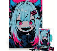 Puzzle di 1000 pezzi con ragazza anime arrabbiata,gioco di memoria,taglio di alta precisione,sfida interattiva per il cervello per la casa (38x26cm)