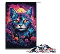 Puzzle di 1000 pezzi di gatti colorati e bizzarri per bambini in legno per la casa decorazione artistica 1000 pezzi (38x26 cm)