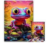 Puzzle di 1000 pezzi di Rane colorate per adulti, puzzle in legno ideale per gli innamorati, Capodanno e San Valentino, 50x75CM/19,68x29,52 pollici.