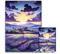 Puzzle di 1000 pezzi in legno con campi di lavanda in Provenza Francia Halloween Pasqua Capodanno. 1000 pezzi (38x26 cm).