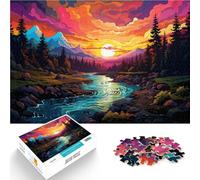 Puzzle di 1000 pezzi per adulti fiume al tramonto puzzle difficile regalo per adolescenti dai 14 anni in poi 26 x 38 cm
