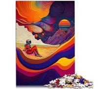 Puzzle di 1000 pezzi per adulti Puzzle colorato del cartone animato astronauta Migliorare l'amore tra le coppie per adolescenti dai 14 anni e oltre 26x38cm