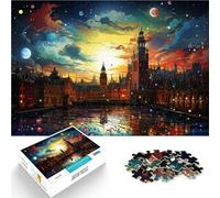 Puzzle di 1000 pezzi per adulti Puzzle del fumetto della Città Vecchia di Cracovia Gioco di sfida Unico per Adolescenti di 14 Anni e Oltre 26x38cm