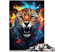 Puzzle di 1000 pezzi per adulti Puzzle del fumetto leopardo della giungla fantasia Migliora la memoria per e adolescente di 14 anni e oltre 26x38cm