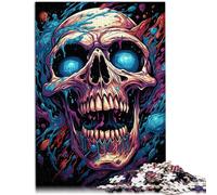 Puzzle di 1000 pezzi per adulti puzzle teschio pittura a colori puzzle difficile un'opera d'arte per adolescenti di 14 anni e oltre 50x70cm