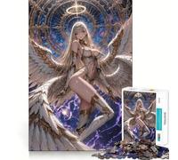 Puzzle di 1000 pezzi raffigurante un angelo anime con aureola e ali,un gioco di costruzione che mette alla prova la concentrazione,con incastri precisi e sicuri Divertimento assicurato per gli interni